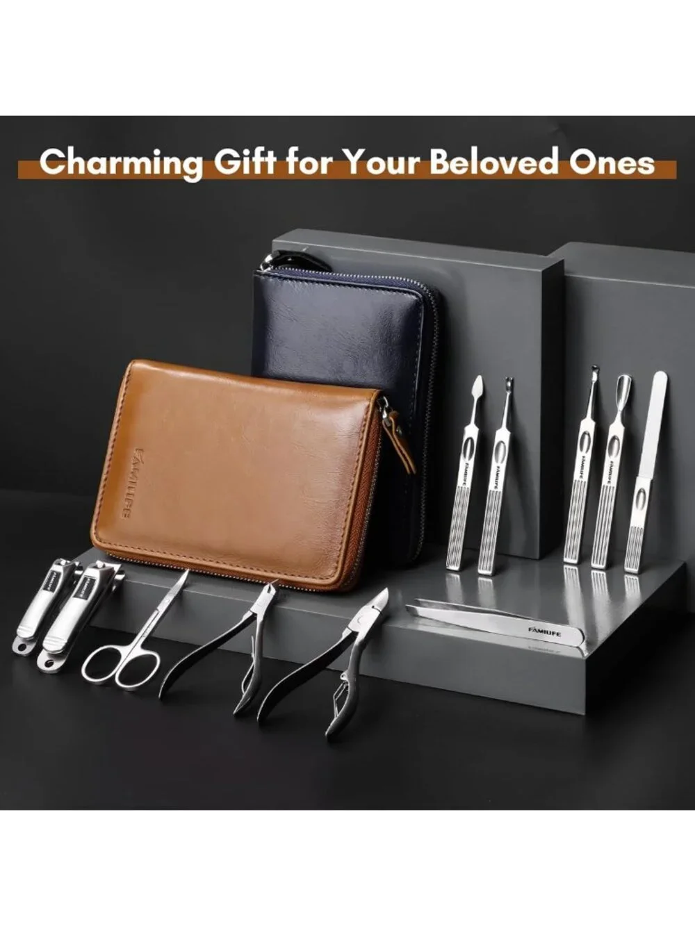 11-in-1 Professional Manicure & Pedicure Set, Stainless Steel Nail Clippers Kit